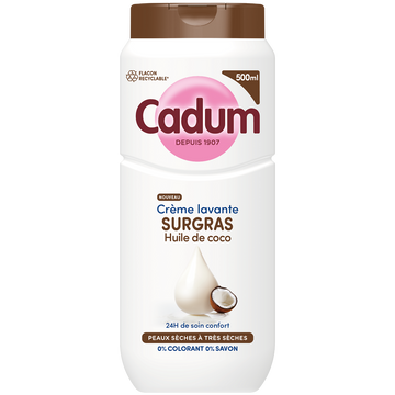 Crème lavante CADUM surgras huile de coco 500mL