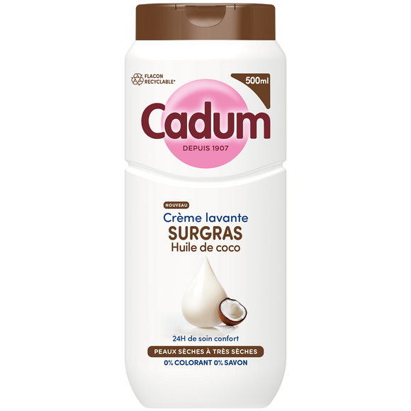 Crème lavante CADUM surgras huile de coco 500mL