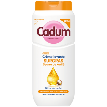 Crème lavante CADUM surgras beurre de karité 500mL