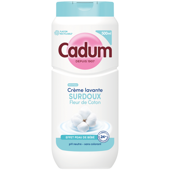 Crème douche CADUM surdoux velour coton 500ml
