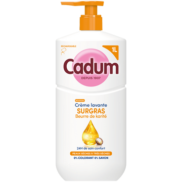 Crème lavante CADUM surgras Beurre de karité flacon pompe 1L