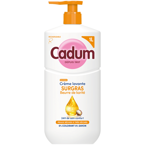 Crème lavante CADUM surgras Beurre de karité flacon pompe 1L