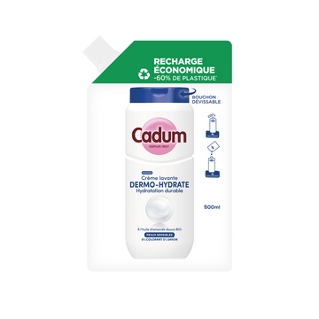 Éco-recharge crème lavante CADUM Dermo-hydrate 500mL