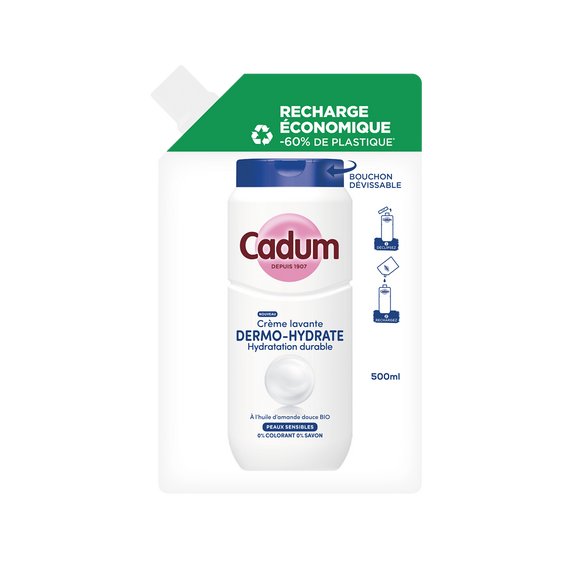 Éco-recharge crème lavante CADUM Dermo-hydrate 500mL