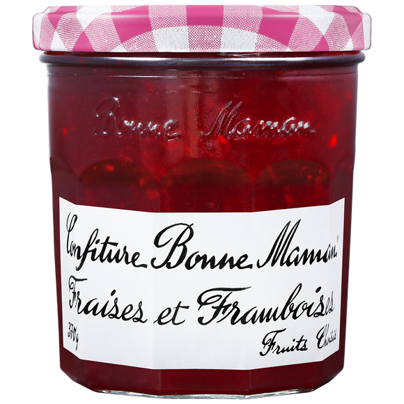 Confiture de fraises et framboises BONNE MAMAN, bocal de 370g