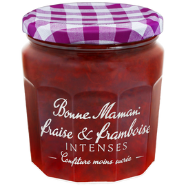 Confiture fraise framboise intense BONNE MAMAN, 335g