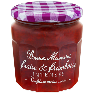 Confiture fraise framboise intense BONNE MAMAN, 335g