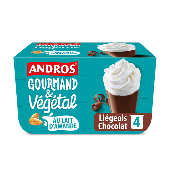 Liégeois végétal chocolat ANDROS GOURMAND & VEGETAL 4x90g