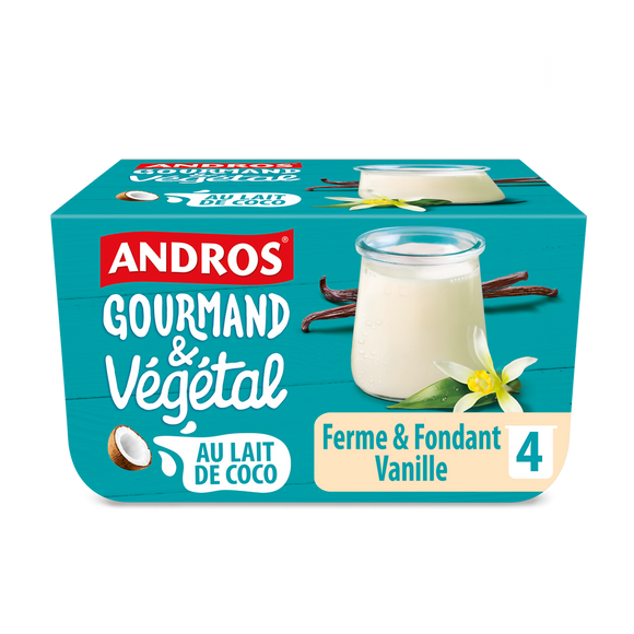 Ferme fondant végétal vanille ANDROS GOURMAND&VEGETAL 4x100g