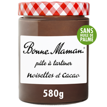 Pâte à tartiner noisettes et cacao sans huile BONNE MAMAN, pot 580g