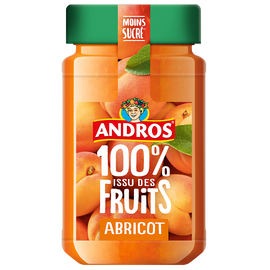 Confiture extra d'abricot, 100% issu de fruit ANDROS, 250g