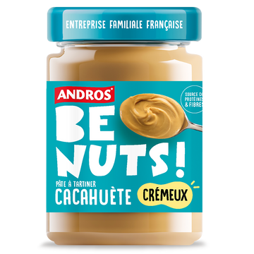Pâte à tartiner be nuts! cacahuète crémeux ANDROS, pot 325g