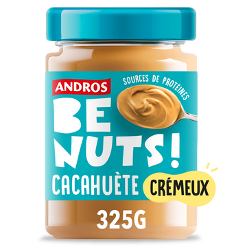 Pâte à tartiner be nuts! cacahuète crémeux ANDROS, pot 325g