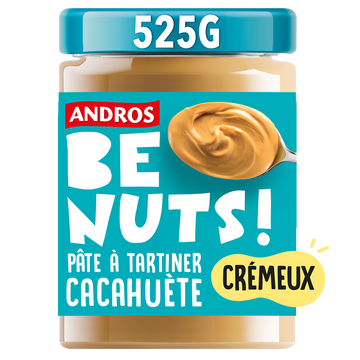 Pâte à tartiner be nuts! cacahuète crémeux ANDROS, pot 325g