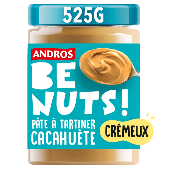 Pâte à tartiner be nuts! cacahuète crémeux ANDROS, pot 325g