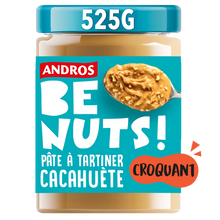 Pâte à tartiner be nuts! cacahuète croquant ANDROS, pot 525g