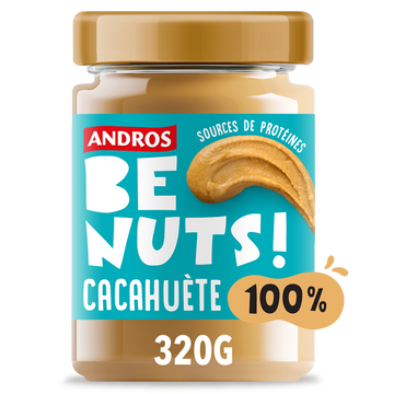 Pâte à tartiner be nuts! 100% cacahuète ANDROS, pot 320g