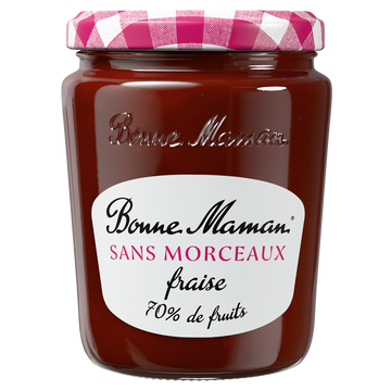 Confiture sans morceaux fraise BONNE MAMAN, bocal 310g