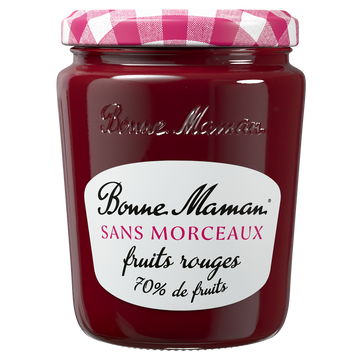 Confiture sans morceaux fruits rouges BONNE MAMAN, bocal 310g