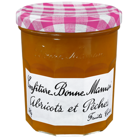 Confiture abricot pêche BONNE MAMAN, bocal de 370g