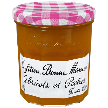 Confiture abricot pêche BONNE MAMAN, bocal de 370g