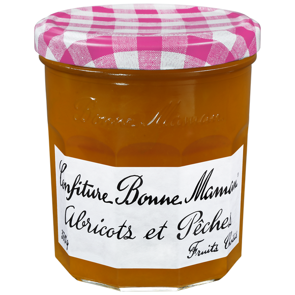Confiture abricot pêche BONNE MAMAN, bocal de 370g