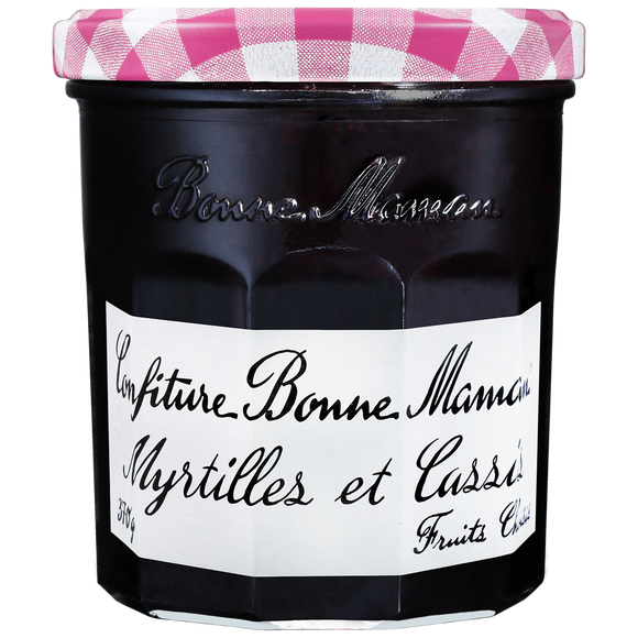 Confiture au myrtille cassis BONNE MAMAN, bocal de 370g