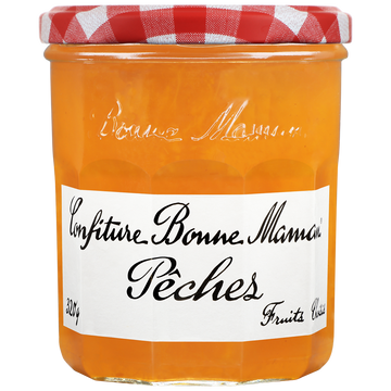 Confiture pêches BONNE MAMAN, bocal de 320g