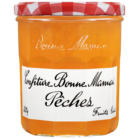 Confiture pêches BONNE MAMAN, bocal de 320g