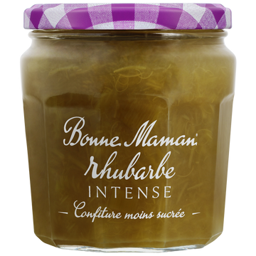 Confiture rhubarbe intense BONNE MAMAN, pot de 335g