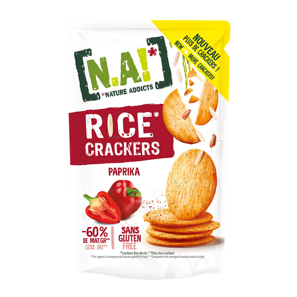 Biscuits apéritifs Crackers paprika N.A rice, sachet de 85g