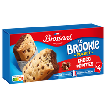 Cookies aux pépites de chocolat sur gâteaux au chocolat BROSSARD, x4 soit 184g
