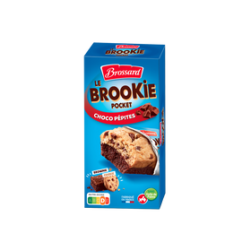 Cookies aux pépites de chocolat sur gâteaux au chocolat BROSSARD, x4 soit 184g