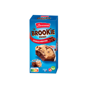 Cookies aux pépites de chocolat sur gâteaux au chocolat BROSSARD, x4 soit 184g