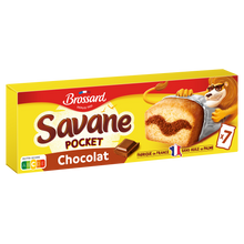 Gâteau marbré SAVANE chocolat lait Pocket BROSSARD X7 210G