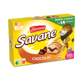 Gâteau marbré SAVANE chocolat Pocket BROSSARD, x14, 420g
