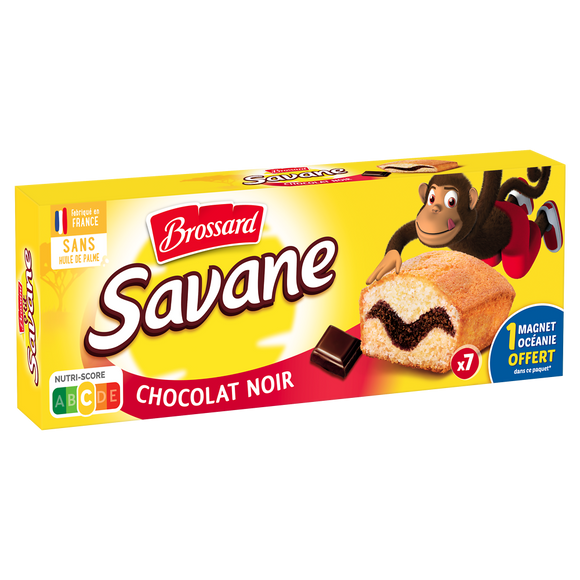Gâteau marbré SAVANE chocolat noir Pocket BROSSARD, x7, 210g
