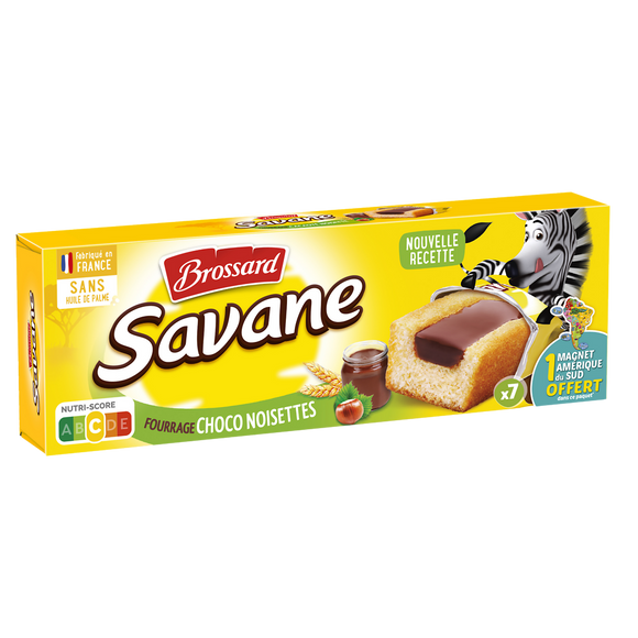 Gâteau marbré SAVANE cacao noisettes Pocket BROSSARD, x7, 189g