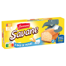 Gâteau SAVANE à base de 16% de yaourt Pocket BROSSARD, x7, 210g