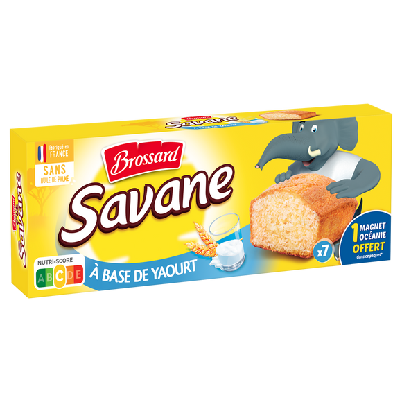 Gâteau SAVANE à base de 16% de yaourt Pocket BROSSARD, x7, 210g