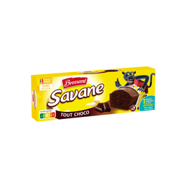 Gâteau marbré SAVANE Tout chocolat noir Pocket BROSSARD, x7, 210g