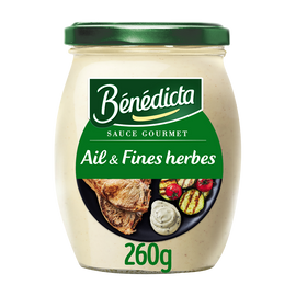 Sauce ail et fines herbes BENEDICTA, bocal de 260g