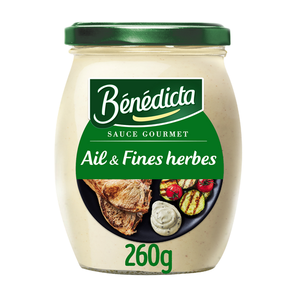 Sauce ail et fines herbes BENEDICTA, bocal de 260g