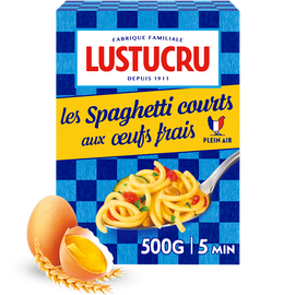 Spaghetti courts aux oeufs frais LUSTUCRU, 500g