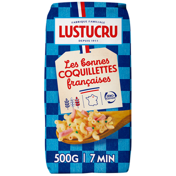 Pâtes Coquillettes qualité supérieure lbpf LUSTUCRU 500g