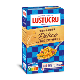 Pâte Torsades Délice au blé complet LUSTUCRU, 250g