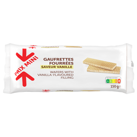 Gaufrettes fourrées saveur vanille PRIX MINI - 150g