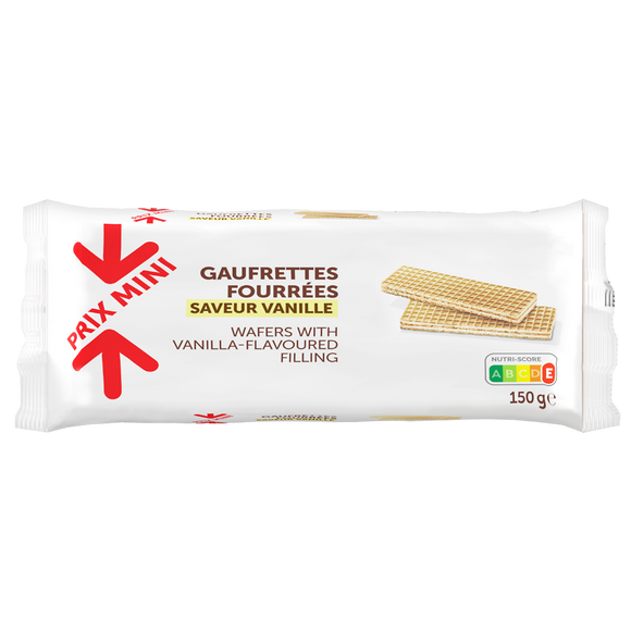 Gaufrettes fourrées saveur vanille PRIX MINI - 150g