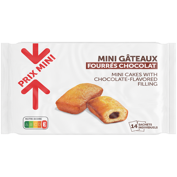 Mini gâteaux fourrés chocolat PRIX MINI - 420g, x14