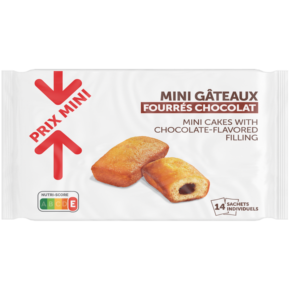 Mini gâteaux fourrés chocolat PRIX MINI - 420g, x14